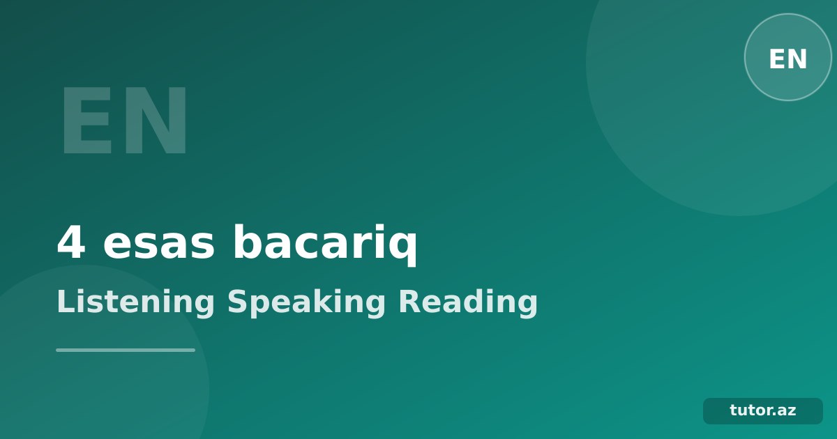 İngilis dilinin 4 bacarığı: Reading, Writing, Listening, Speaking