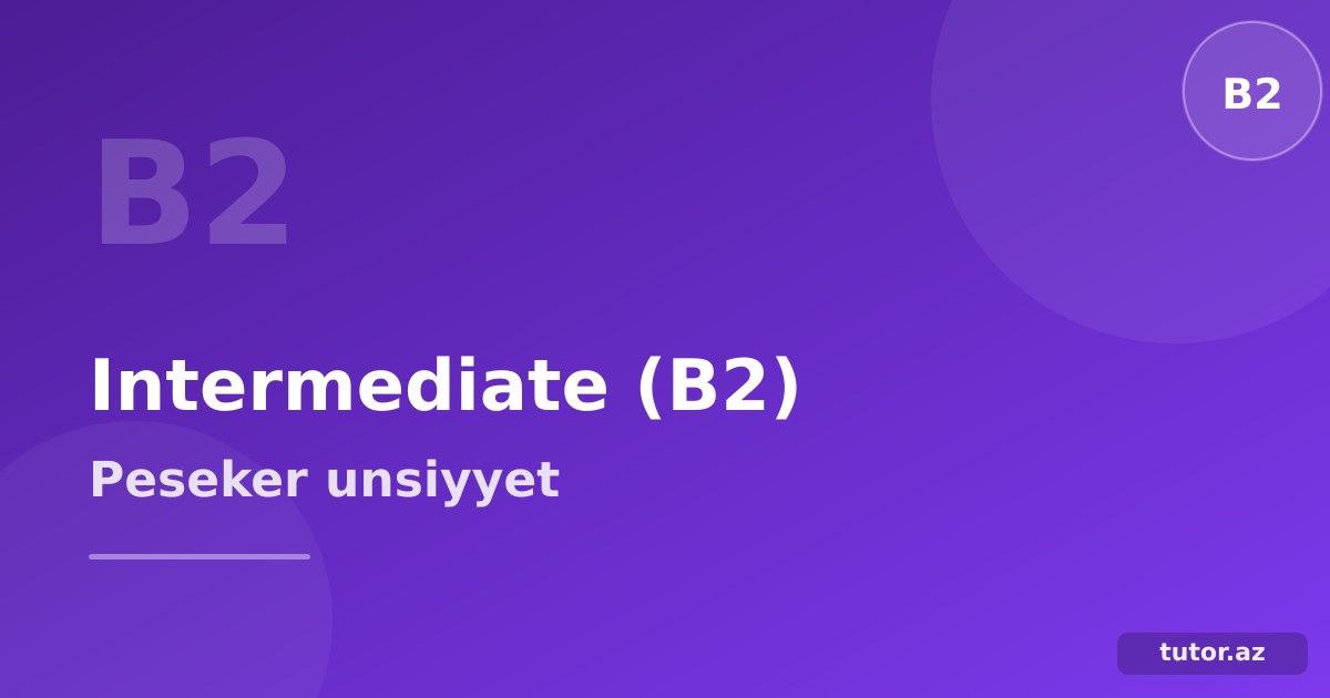 İngilis dili B2 Intermediate: peşəkar ünsiyyət səviyyəsi